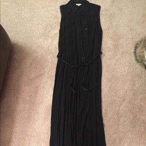 Black button down maxi dress